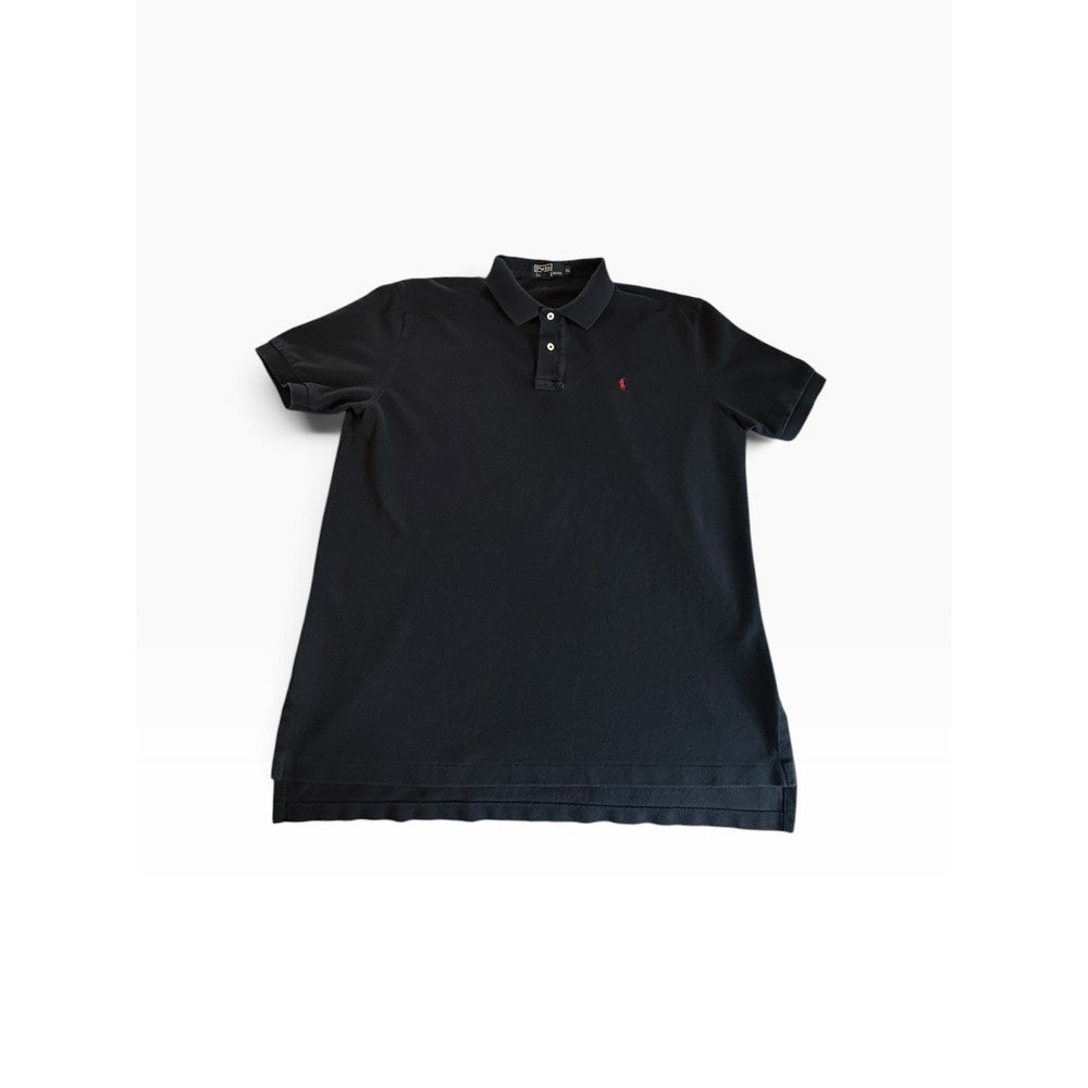 Polo Ralph Lauren Polo Shirt Mens XL Dark Navy Blue Red Pony Pique Cotton